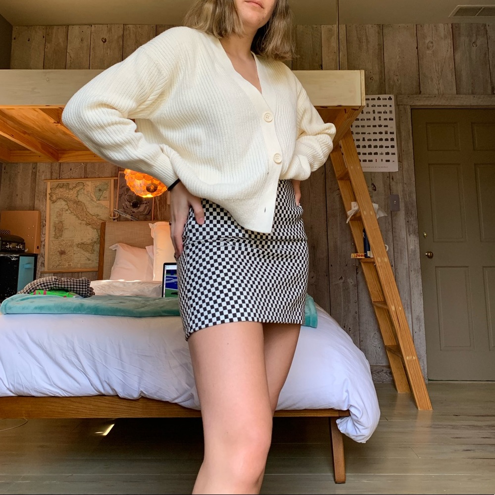 Zara checkered mini skirt